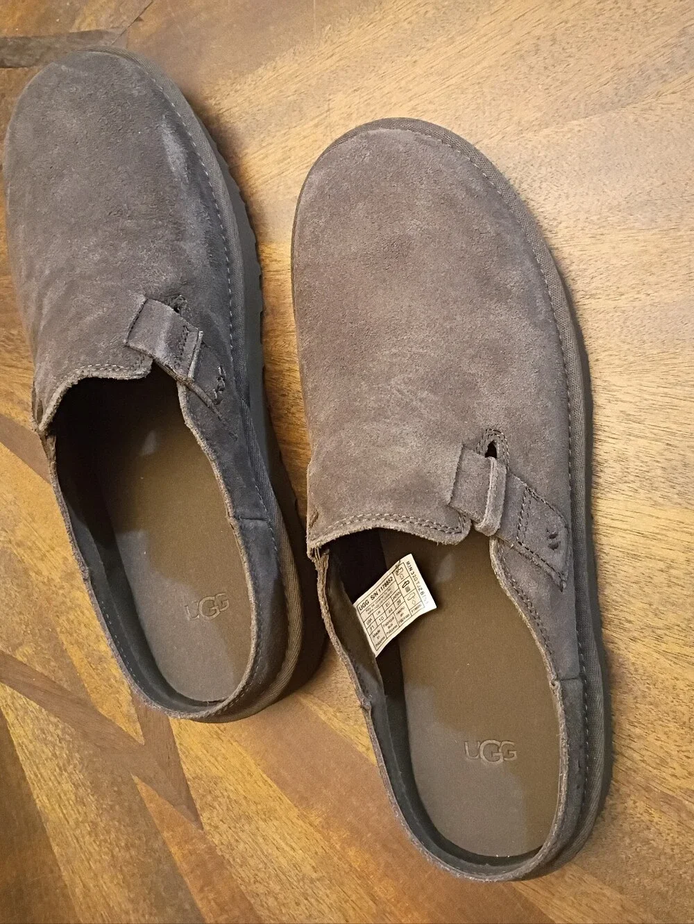 NWT UGG New Heights Mule Clog Gray Suede Men's Size 11 NWB Style 1178852